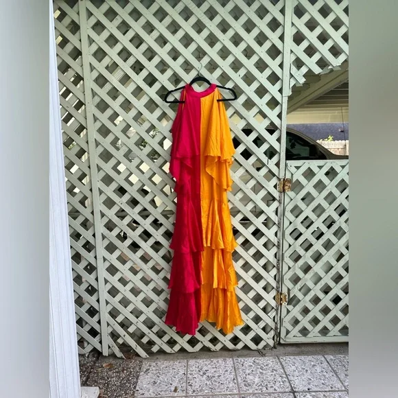 COPY - Anthropologie Pinnacle by Shruti Sancheti Mock-Neck Colorblock Ruffle …